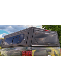 Hardtop Alu-Cab Jeep Gladiator 2019 - Prezent, Cabina dubla/scurta, aluminiu negru cu geamuri laterale