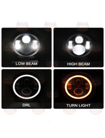 Faruri LED de 7 inchi cu sistem DRL [Angel Eyes] RGB cu aplicatie si telecomanda