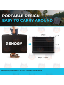 Panou solar portabil si pliabil de 100w, 12v, MonocrystallineRenogy